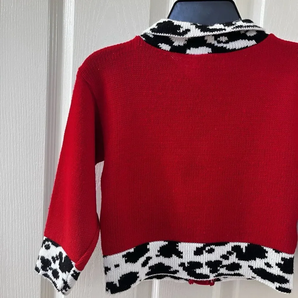 Vintage Disney 101 Dalmatians Sweater Cardigan and Skirt 2-Pc Set USA Girls